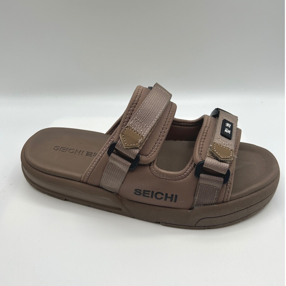 Seichi Sandoru Ni Slide Sandals Men's 9, EU: 42, Taupe Neoprene Buckle Straps